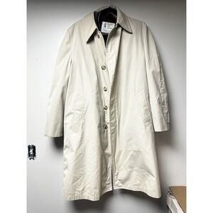 London Fog Vintage Men's Fur Lined Trench‎ Coat  Size 40L